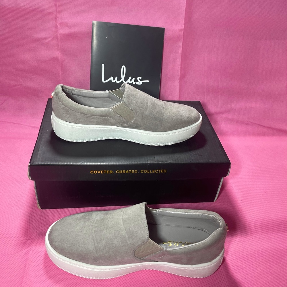 Grey Slip-On Platform Sneakers